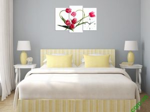Tranh treo tường phòng ngủ hoa tulip trái tim amia 354-01