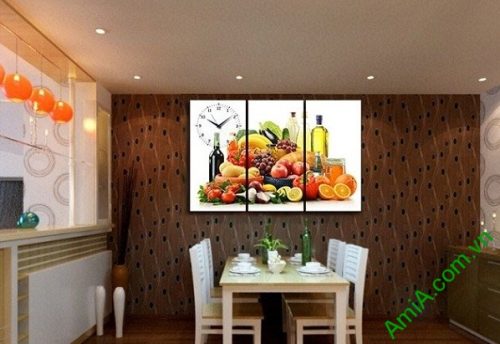 Tranh treo tường phòng ăn hiện đại hoa quả amia 386-01