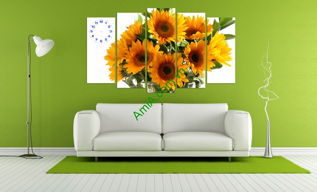 Tranh hoa hướng dương treo tường phòng khách amia 123-01