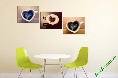 Tranh treo tường trang trí tách cafe capuchino AmiA 621-02