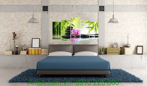 Hình ảnh Tranh hoa phong lan treo tường phòng ngủ