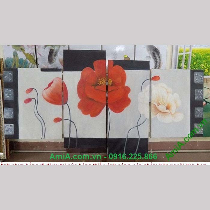 Tranh vẽ Hoa Poppy Field 70140 cm Nội thất Nhà Xinh