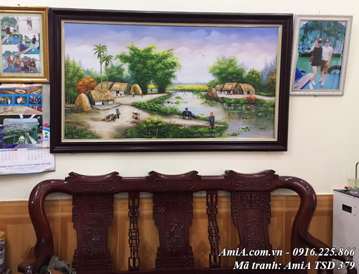 Hình ảnh tranh vẽ làng quê đẹp bằng sơn dầu AmiA TSD 379