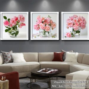 Tranh bình hoa hồng treo tường phòng khách AmiA 1570