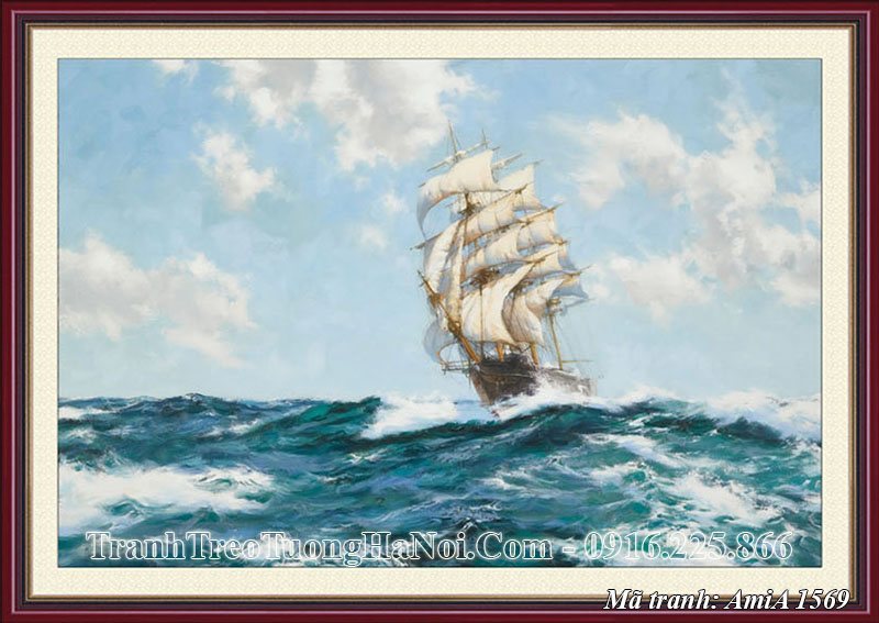 Tranh treo tường giả sơn dầu thuận buồm xuôi gió Amia 1569