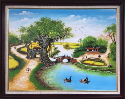 bức tranh sơn dầu làng quê tsd 409