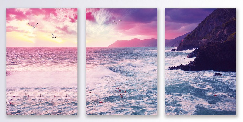 tranh canvas phong cảnh biển chiều tím đẹp CV 345