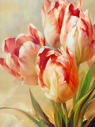 tranh vẽ hoa tulip dep sang trong