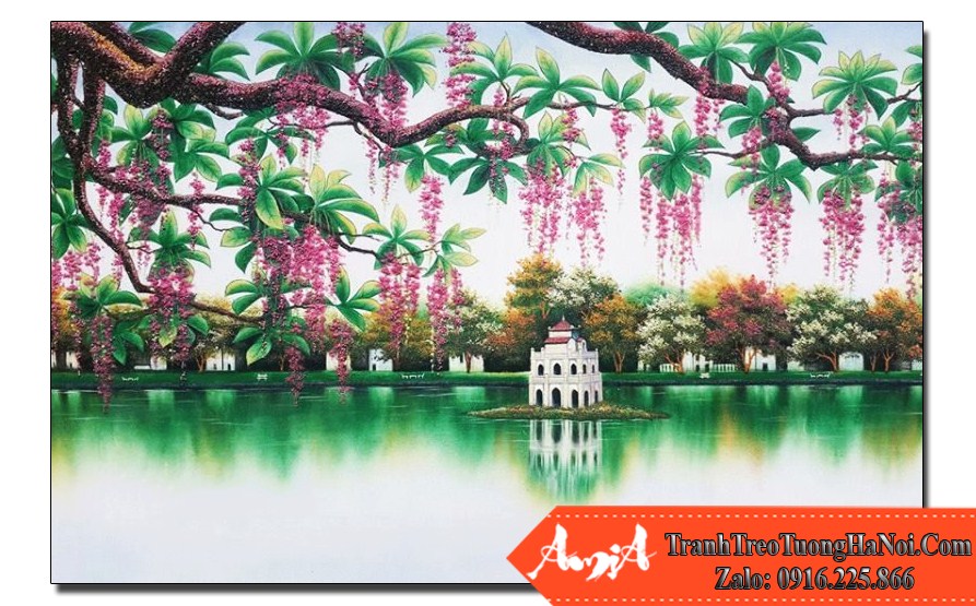 10 bức tranh sơn dầu Hồ Gươm được yêu thích nhất  Tranh AmiA
