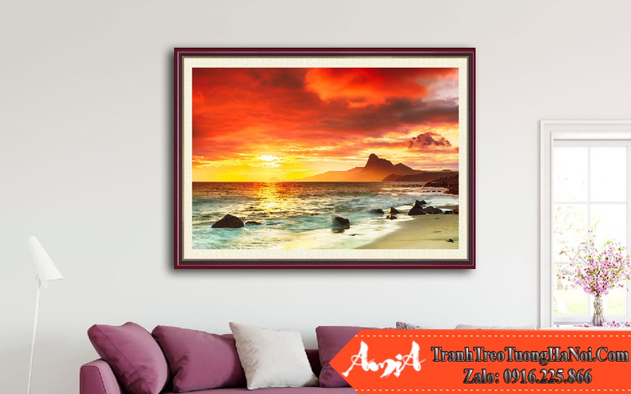 Bức tranh phong cảnh bình minh trên biển Côn Đảo AmiA BIEN129